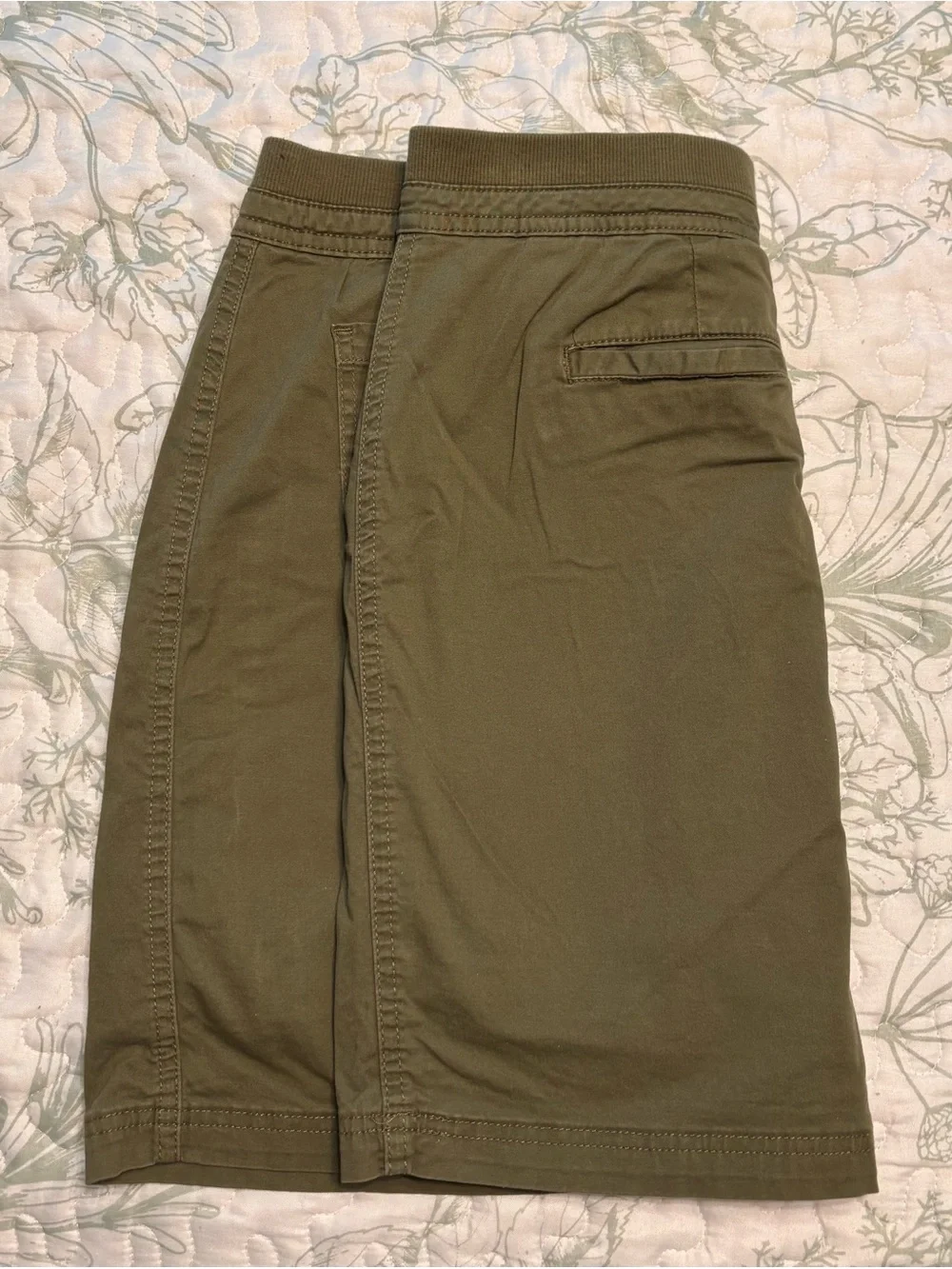 Karen Scott Olive Green Mini Skort with Front Pockets